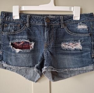 Mudd Blue Jean Shorts Distressed Cut-Off Style - 7